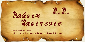 Maksim Maširević vizit kartica